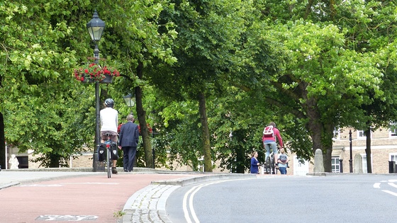 Segregated cycle lane city centre