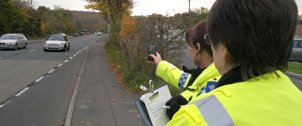 Community Speed Watch with volunteer and PCSO