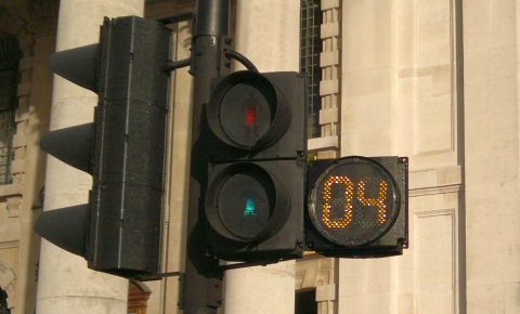 Pedestrian countdown signal close up
