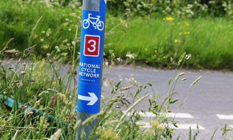 Cyclist direction sign to a National cycle network route