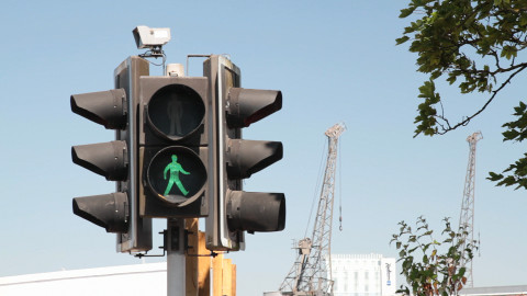 Pelican crossing traffic light