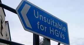 Unsuitable for HGVs sign
