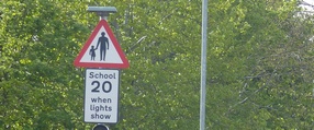 20 mph when lights show signs
